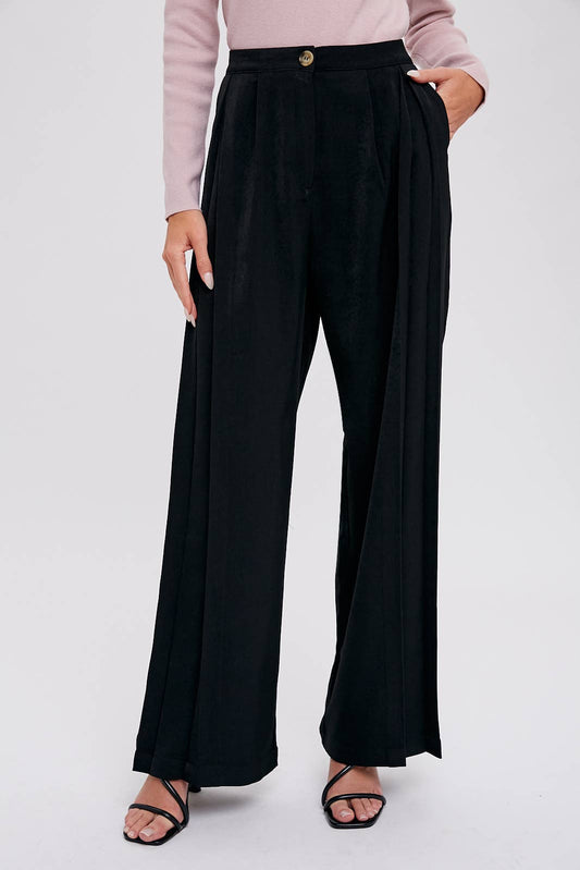 PINTUCK WIDE LEG PANTS