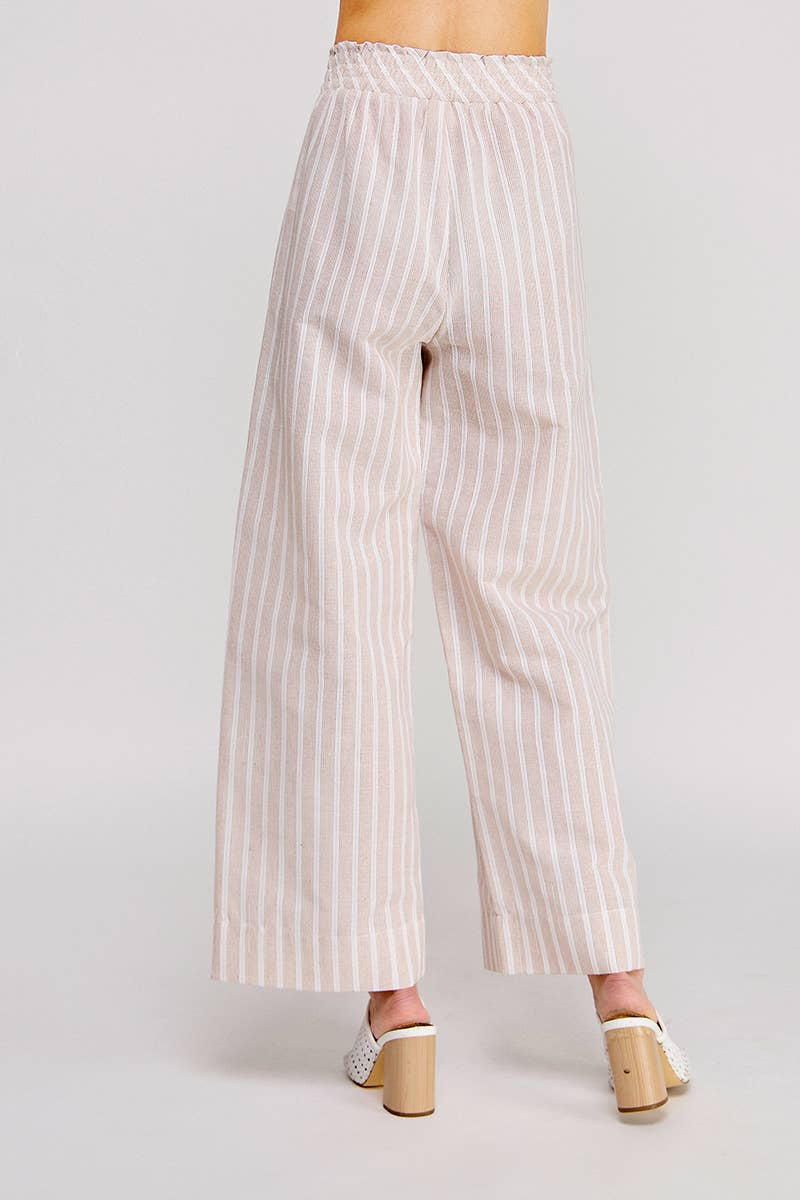 Striped Sand Linen Pants