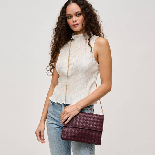 Wine Woven Clutch