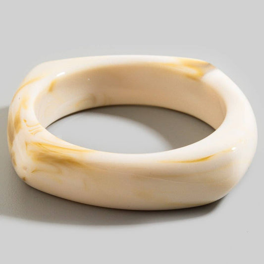 Chunky Acrylic Bangle- Light Cream