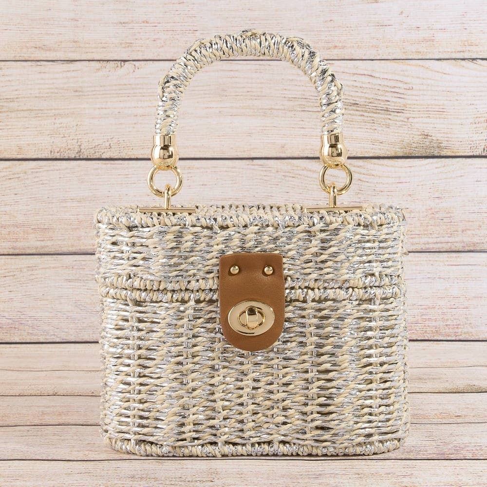 Metallic Box Bag Silver