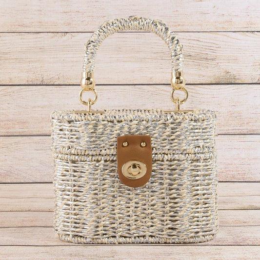 Metallic Box Bag Silver