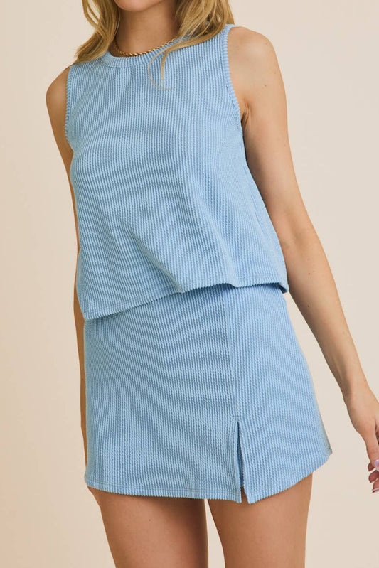 Round Neck Tank and Skort Set