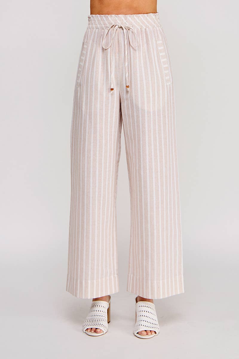 Striped Sand Linen Pants