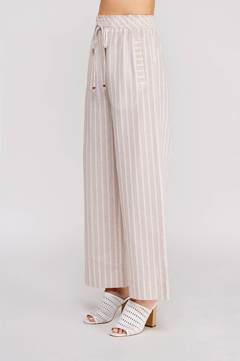 Striped Sand Linen Pants