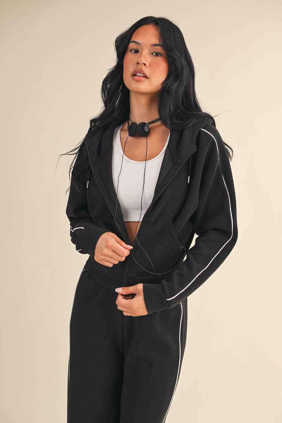 Scuba Hoodie Set with Piping