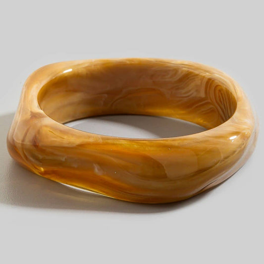 Chunky Acrylic Bangle- Beige