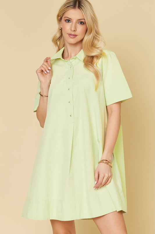 Solid Shirt Dress