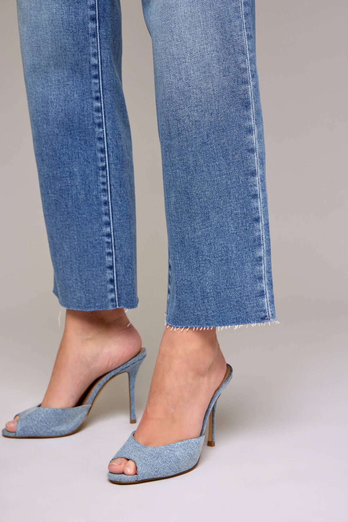 Medium Wash High Rise Straight Jeans