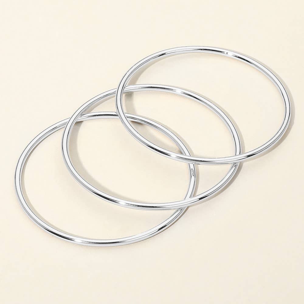 3PCS - Metal Bangle Bracelets