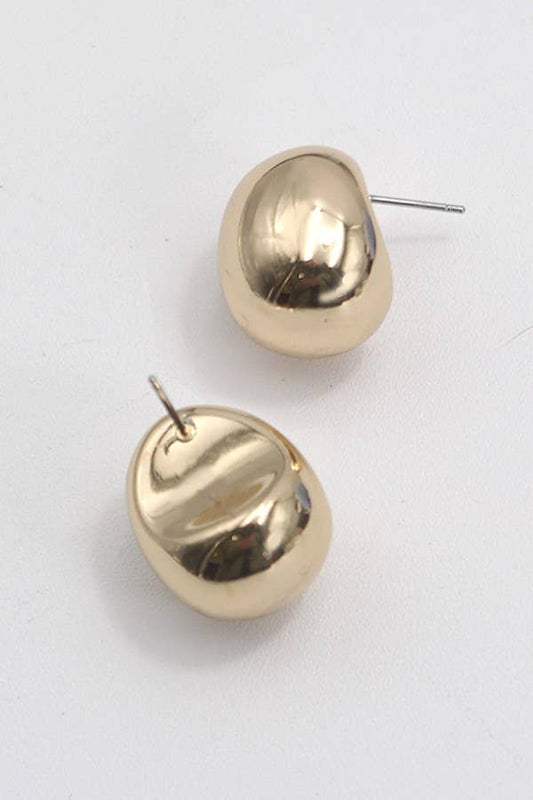 OVAL BALL SHAPE STUD EARRINGS