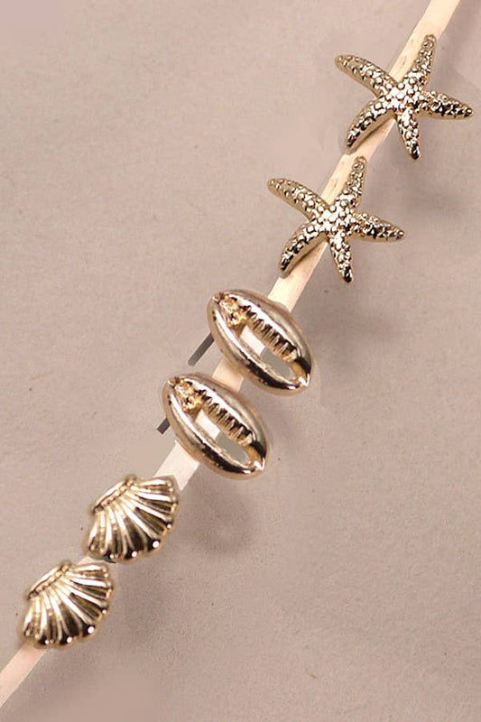 TRIO SEASHELL EARIINGS