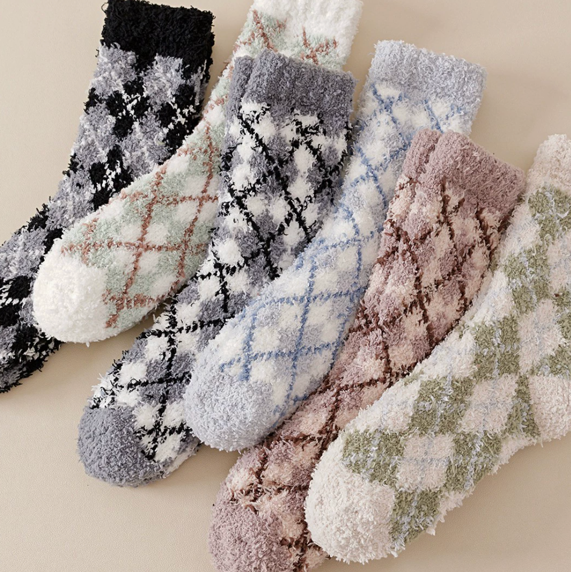 Soft Argyle Pattern Socks
