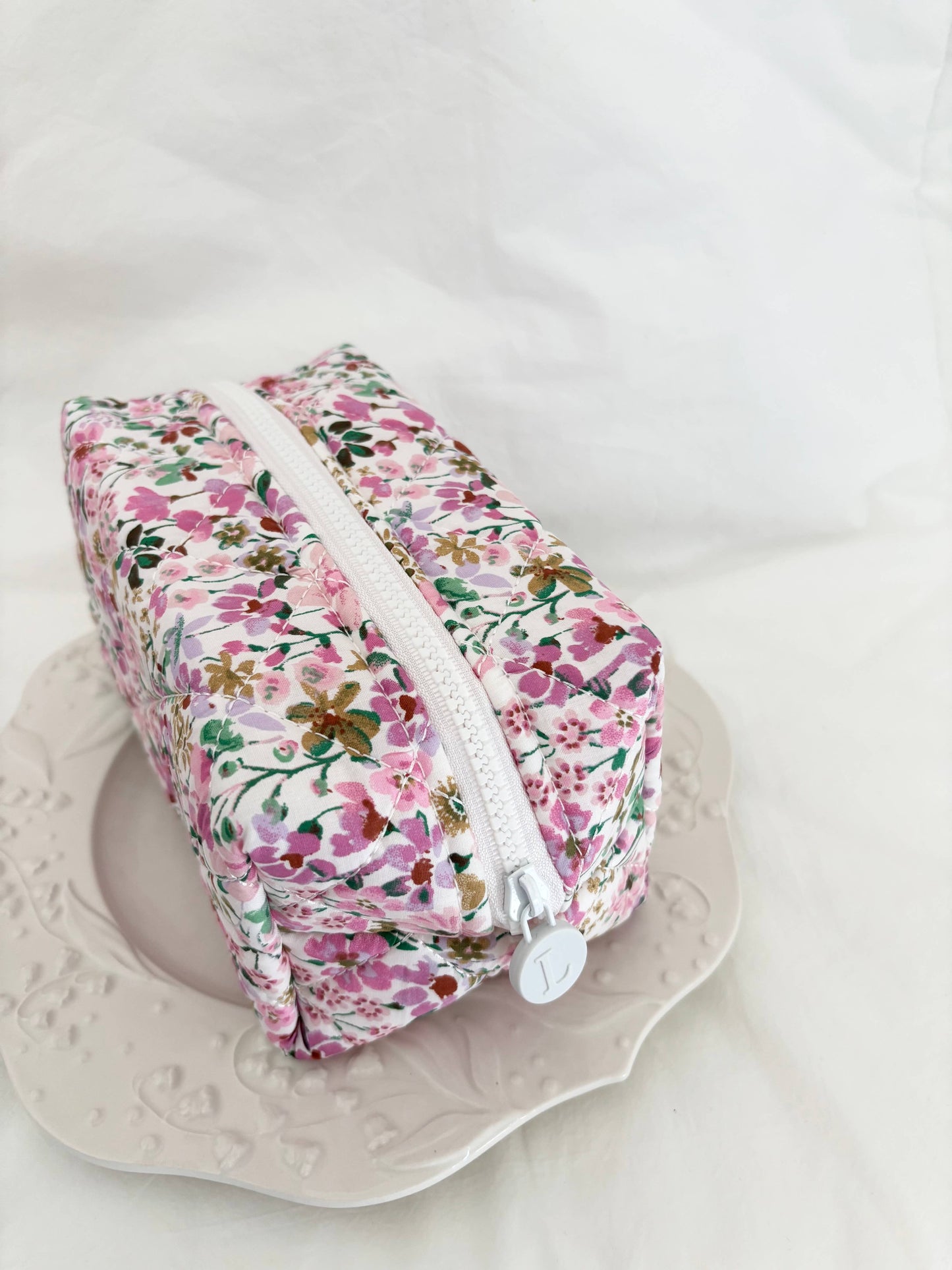 Quilted Floral  Make up Bags