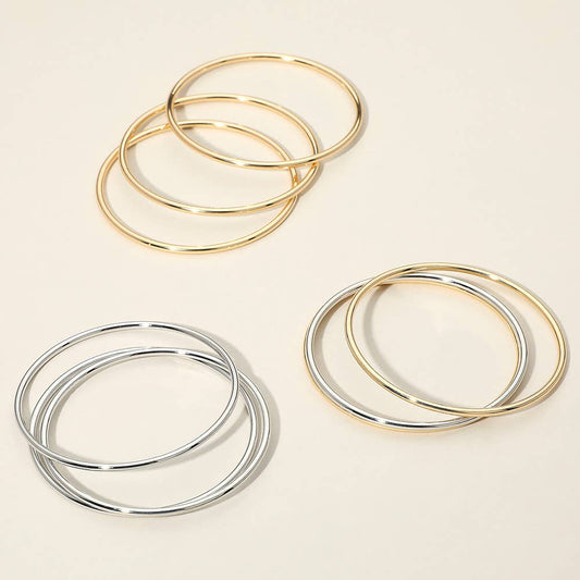 3PCS - Metal Bangle Bracelets