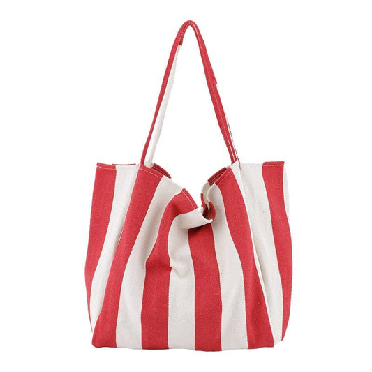 Red Striped Tote Bag