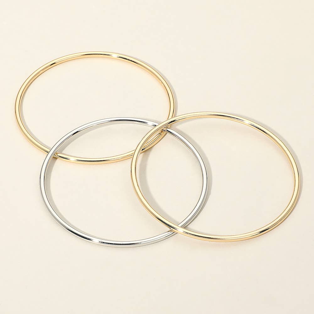 3PCS - Metal Bangle Bracelets