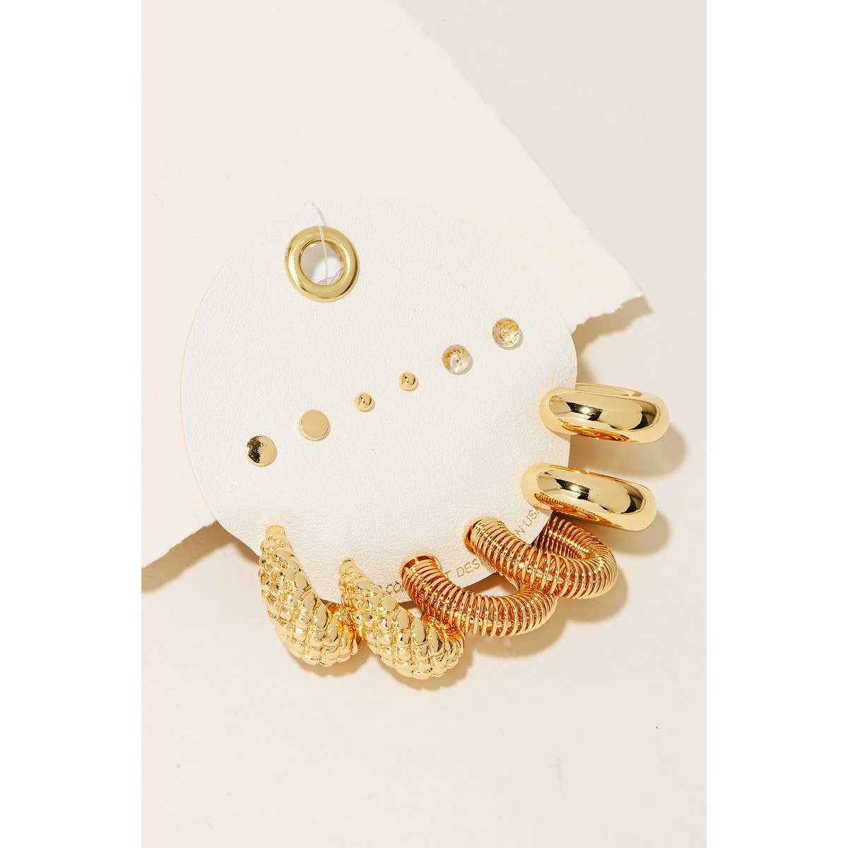 Mixed Tube Hoops And Stud Earrings Set