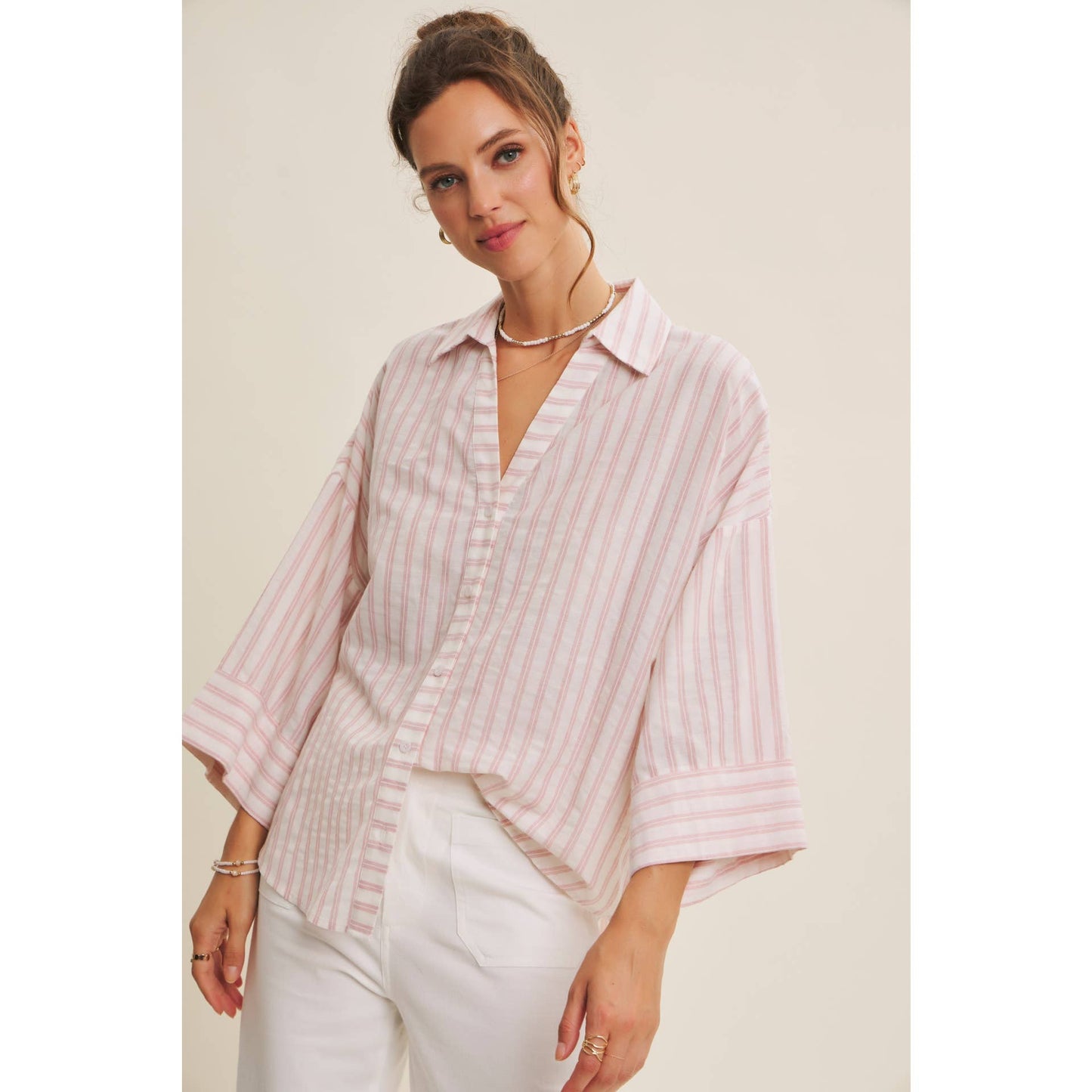 Red Stripe Button Down