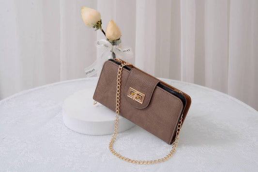 Crossbody Wallet: Taupe