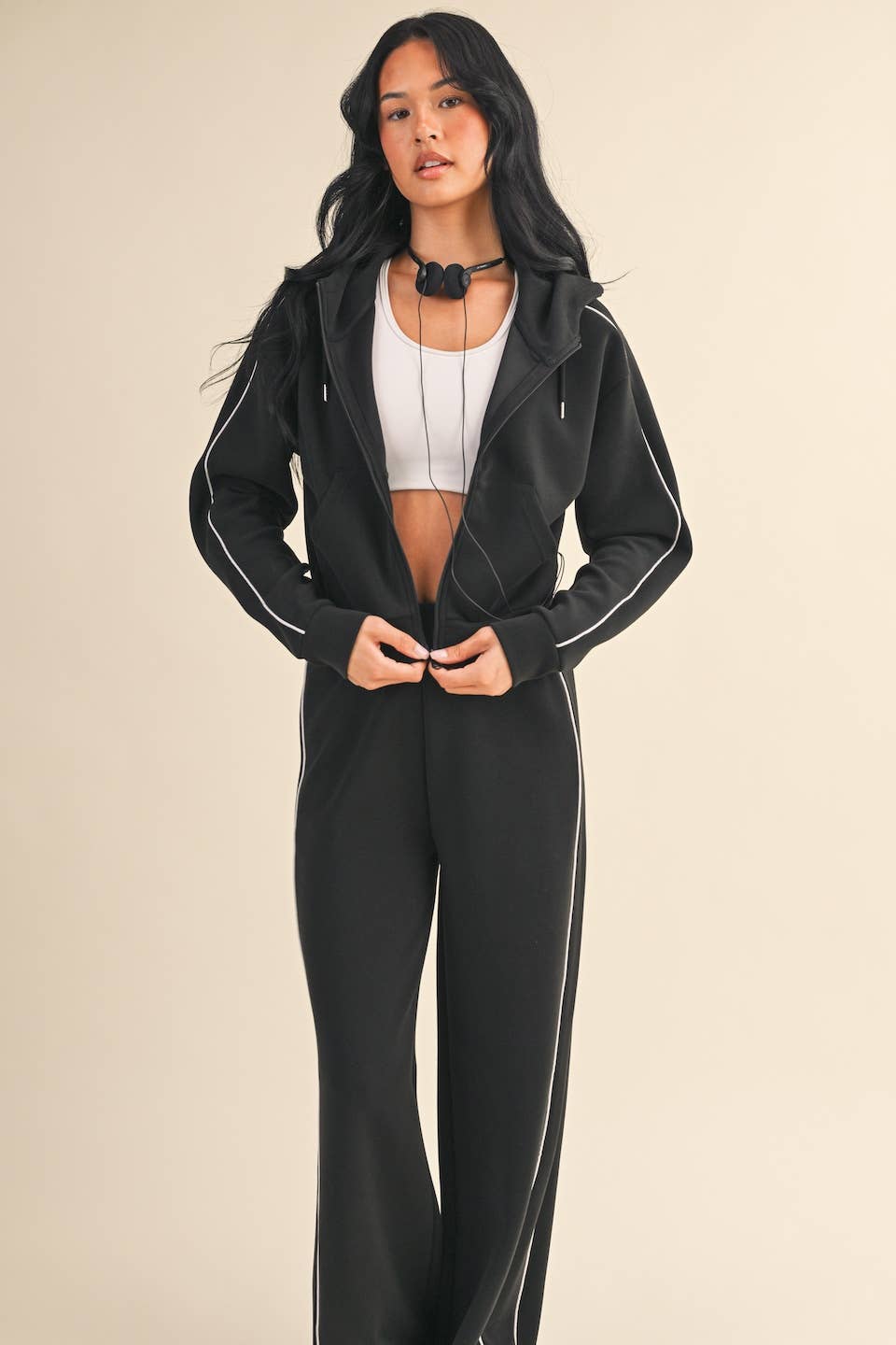 Scuba Hoodie Set with Piping